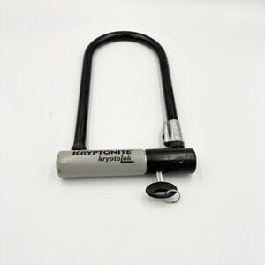 Kryptonite Kryptolok Heavy Duty Anti-Theft Bike U-Lock Black Silver with 2 Key